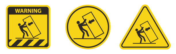 istock Body Crush Tip over Hazard Symbol Sign Isolate On White Background,Vector Illustration EPS.10 1404851199