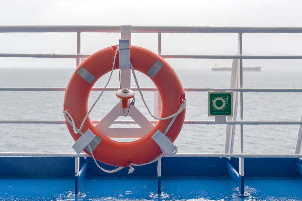 istock The lifebuoy with light 1404851717