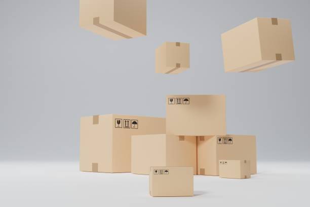 istock Cardboard boxes,cargo box,Parcel on white background.Concept for fast delivery service.delivery and shopping online concept.3D rendering illustration 1404854392