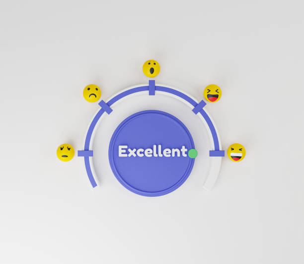 istock Customer evaluation indicator rating since low to high for client excellent satisfaction after use product and service  concept by 3d render. 1404855597