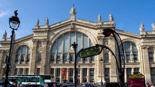 Paris, France. View of the facade of the train station Gare du Nord stock photo