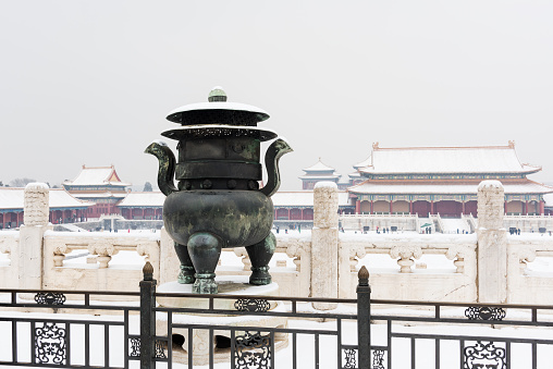Bronze incense burner in the Forbidden City in Beijing