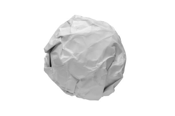 used crumpled paper spinning round separate on the background and have,clipping path.design