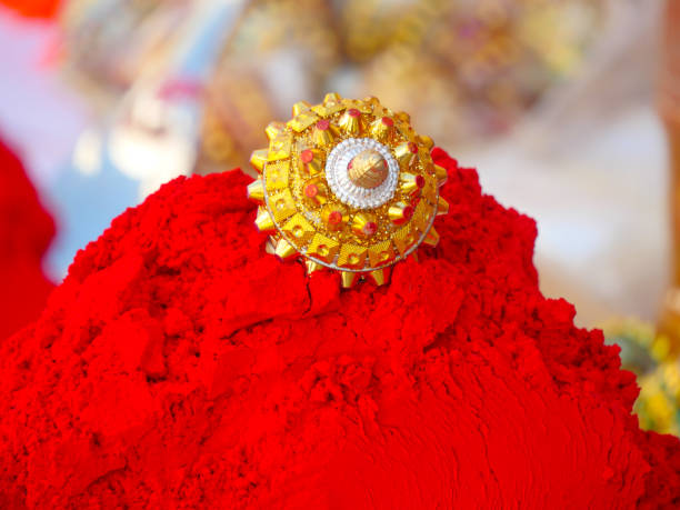 Red Sindoor Powder Indian Traditional Vermilion Box Stock Photo - Download Image Now - iStock