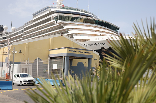 La Gomera, Spain - July 21, 2016: Aida Cara cruise ship docked in La Gomera, Canary islands on July 21, 2016.