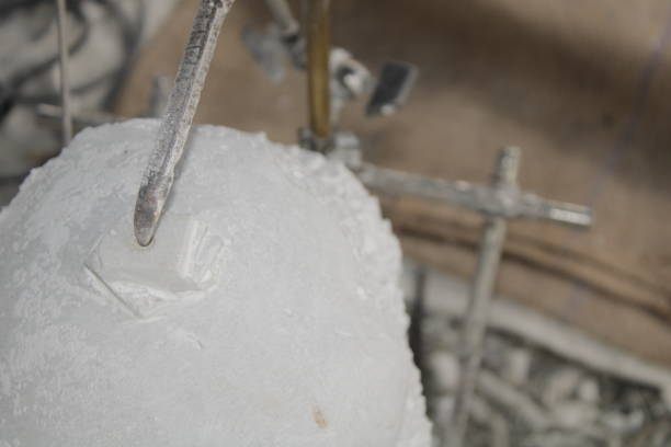 istock Close-up Of a Traditional Compass, It is used for making marks on the stone during Stone Carving. 1404871593
