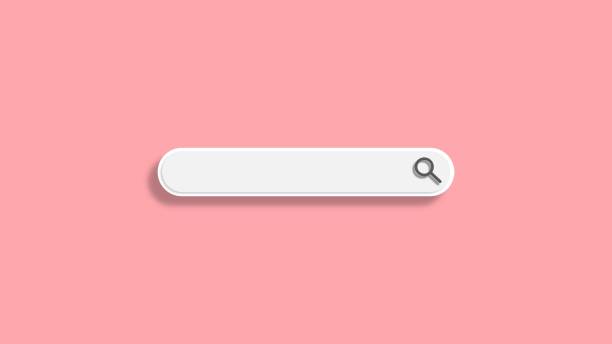 istock white minimal blank search icon bar on pink background. web search concept. 3d rendering 1404873187