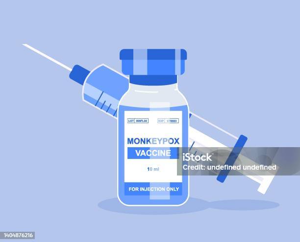 Monkeypox Vaccine Isolated In Flat Style Medical Illustration With Syringe And Treatment New Pandemic Virus Stock Illustration - Download Image Now