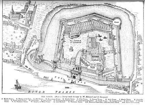 Tower of London in City of London England in 18th and 19th century