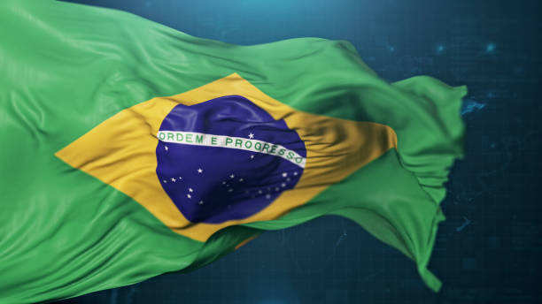 Brazilian Flag on dark blue background