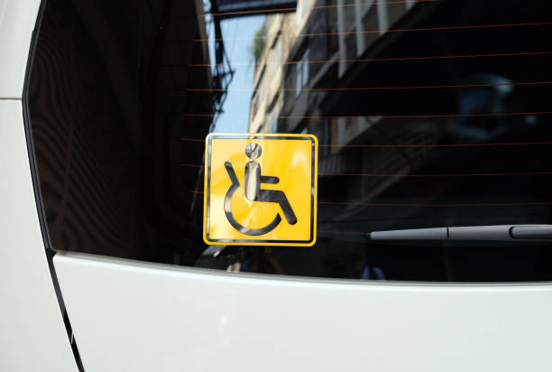 wheelchair sign on mirror