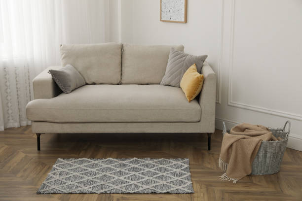 istock Modern living room interior with comfortable sofa and rug 1404888256