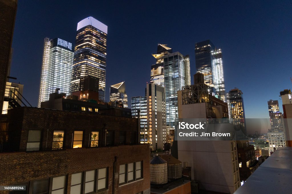 Rooftop view of the skyline of Midtown West in Manhattan New York City Stock Photo