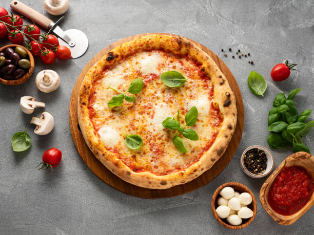 Pizza Margherita stock photo