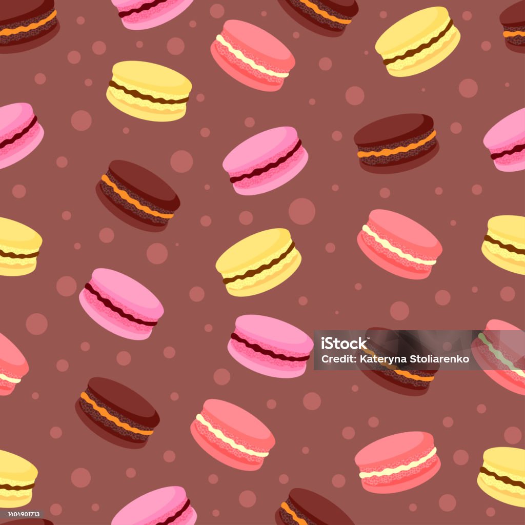 Macaroon Pattern Background Seamless Pattern Vector Image Of Colorful Macaroon Stock Illustration ...