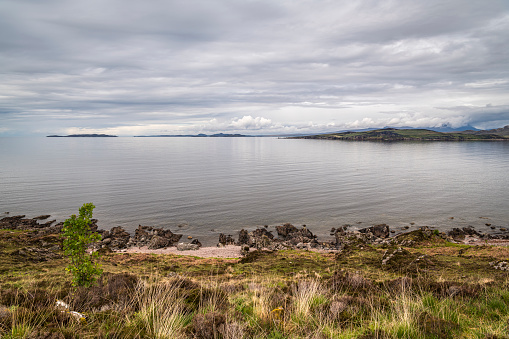 A cloudy, summer, seascape HDR image of First Coast, Gruinard Bay in the Northwest highlands of Scotland