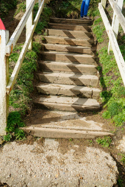 istock Steps on a footpath near a beach in England 1404903632