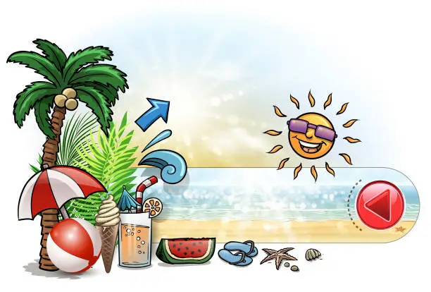 Vector illustration of beach picnic