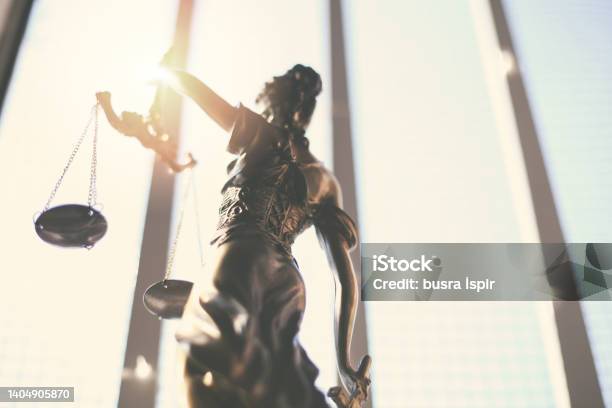 The Statue Of Justice Symbol Legal Law Concept Stock Photo - Download Image Now - Lawyer, Disability, Lady Justice