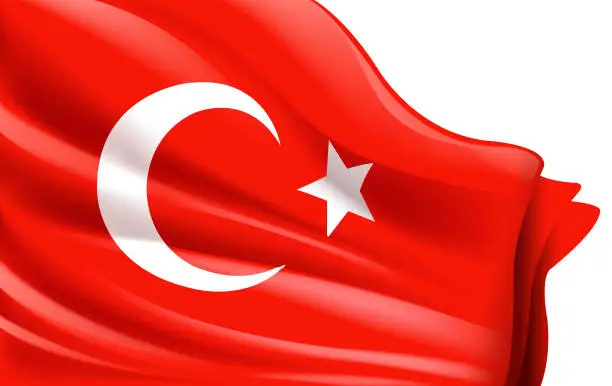 Vector illustration of Turkish flag