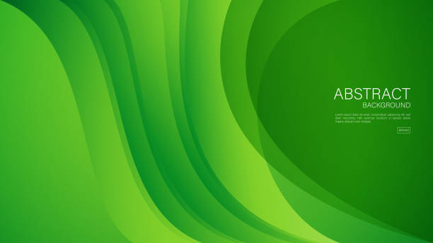зеленый волновой абстрактный фон, волновой узор, минимальная текстура, веб-фон, зеленый дизайн обложки, шаблон флаера, баннер, обложка книги - зелёный цвет stock illustrations