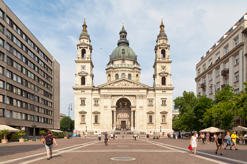 Budapest, Hungary - June 21 2018: The St. Stephen's Basilica is a Roman Catholic basilica named in honour of Stephen, the first King of Hungary (c 975\