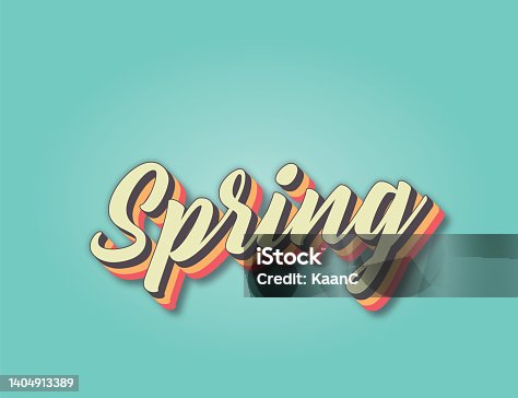 istock Spring retro lettering vector stock illustration 1404913389