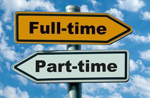 Signposts point to full-time and part-time working life