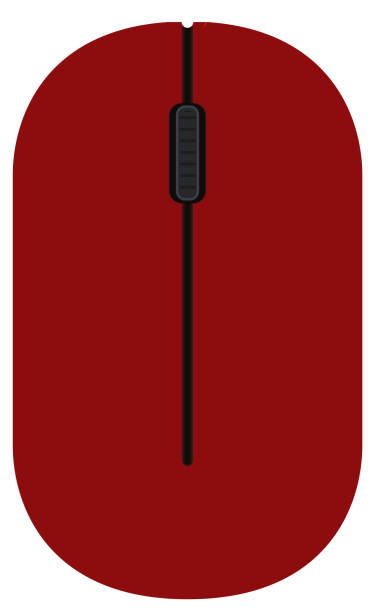 illustrazioni stock, clip art, cartoni animati e icone di tendenza di illustrazione di un mouse per computer. vettore, cartone animato - rosso. - trackball