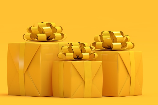 Yellow gift boxes