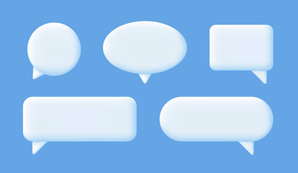 3d chat sprech- oder sprechblasen. chat-box, nachricht und tallking-cloud. kommunikation in sozialen netzwerken. - conference phone illustrations stock-grafiken, -clipart, -cartoons und -symbole