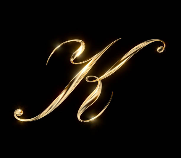 istock Gold Capital Letter K 1404931967