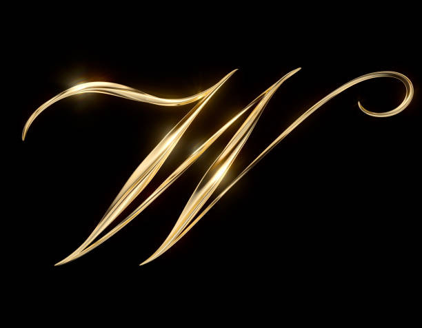 istock Gold Capital Letter W 1404932532