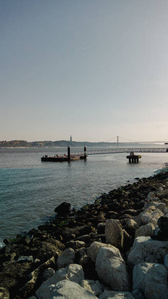 istock Sunset by the pier in Lisbon 1404933442