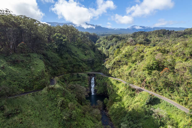 An easy to access Pua'a Ka'a Falls, which is along the famous road to Hana in Maui, Hawaii.  HDR encoded