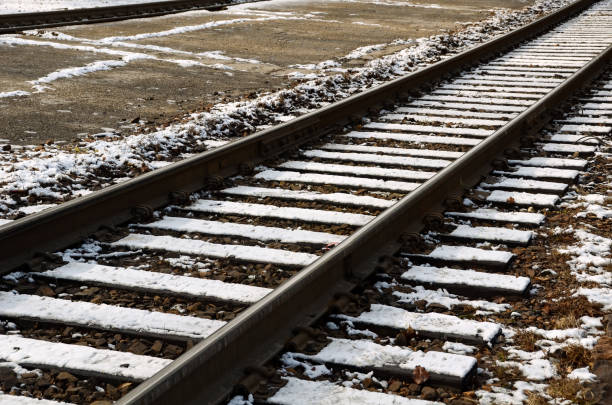 istock Trains - Tracks and Dusting of Snow 1404955819