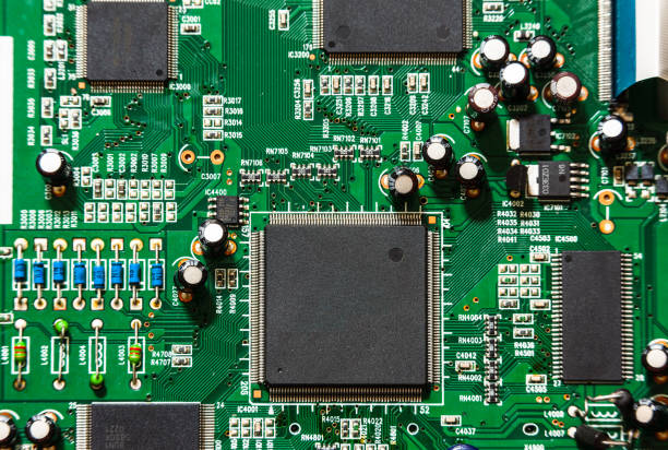 placa de circuito de primer plano - byte fotografías e imágenes de stock