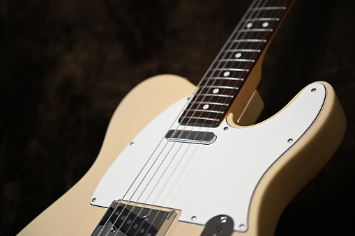 Blonde color telecaster type electric guitar