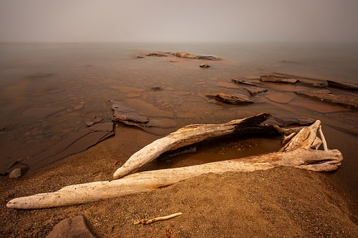 Scenic landscape photos of Michigan's Lake Superior shoreline along the Porcupine Mountains Wilderness State Park