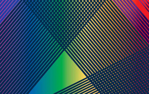 Vector illustration of Futuristic striped abstract background