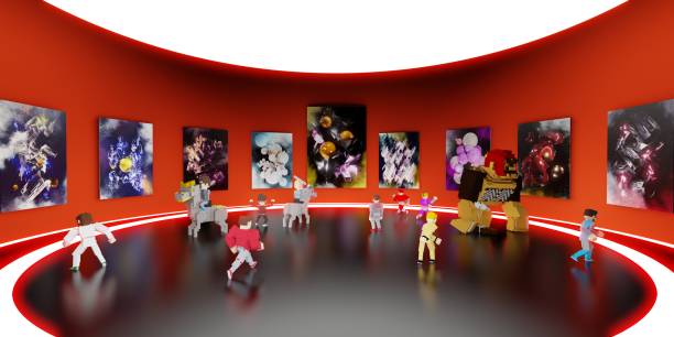 istock NFT on the sandbox NFTProjects Avatars on Metaverse  and Art Gallery  3D Illustrations 1404986379