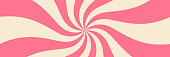 istock Swirling radial ice cream background. Vector illustration for swirl design. Summer. Vortex spiral twirl. Pink. Helix rotation rays. Converging psychadelic scalable stripes. Fun sun light beams 1404987344