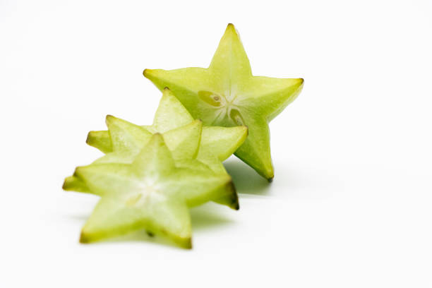 star fruit or carambola slices on white background stock photo