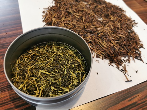 Green Japanese Tea and hojicha roasted green tea