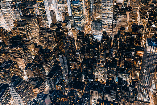 Vista aérea de Manhattan de noche / NYC photo