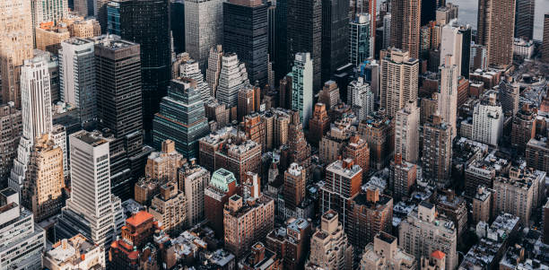 Aerial View of Manhattan stock photo