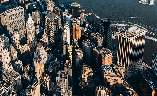 Aerial View of Downtown Manhattan / NYC