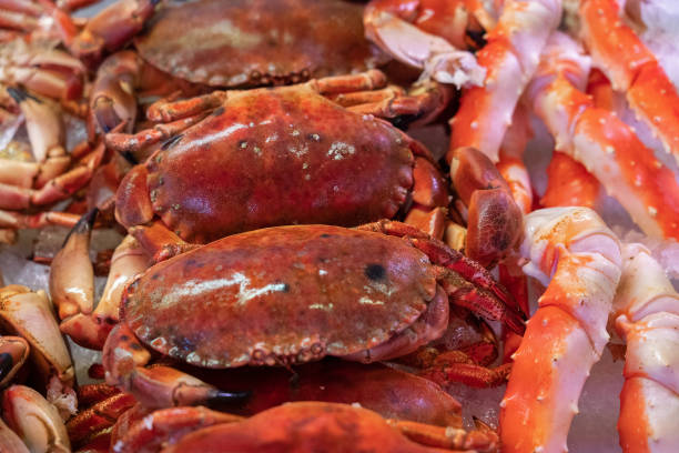 istock Sea crabs seafood on the market 1405008001