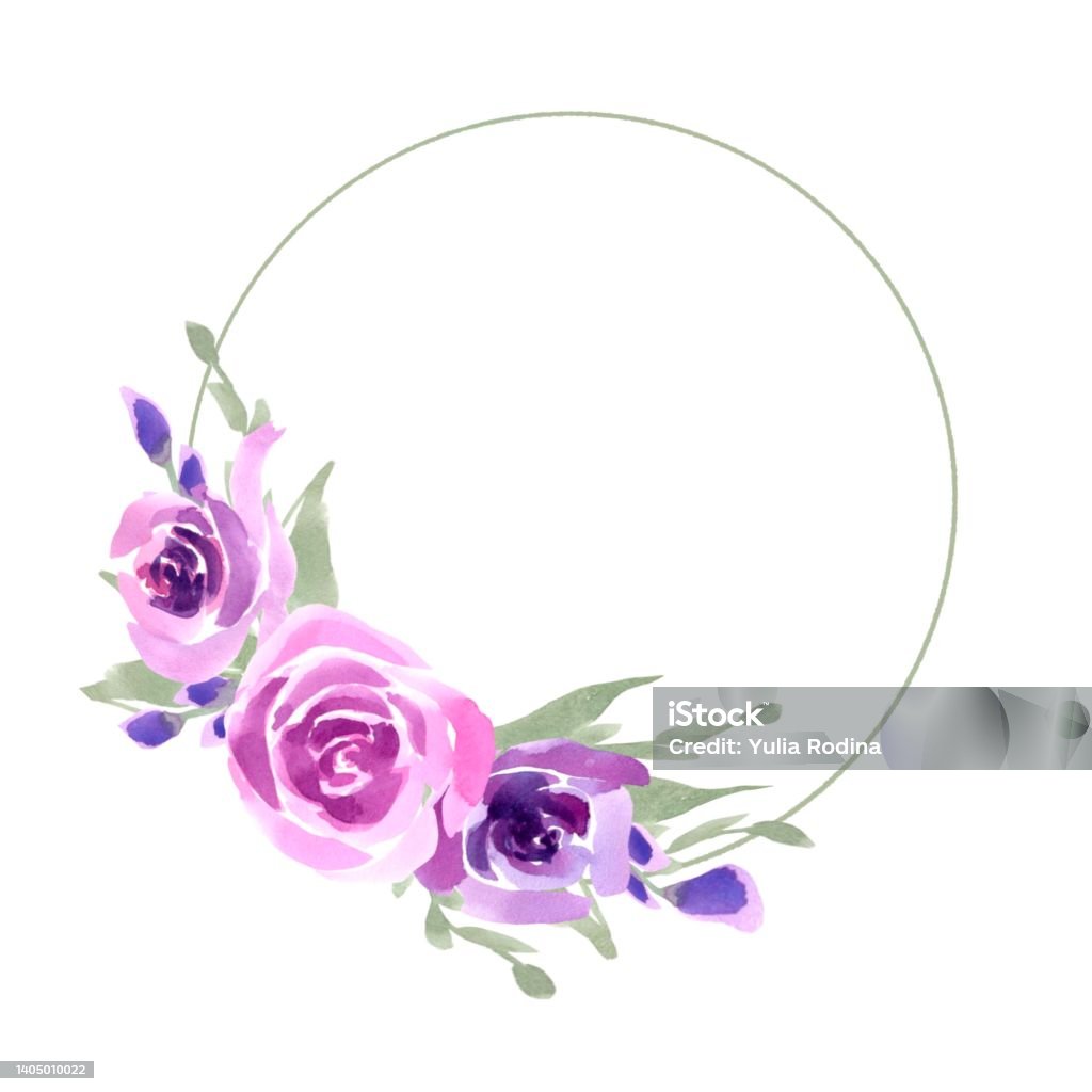Ilustración de Corona Floral Con Rosas Lilas Y Hojas Verdes Flores De Acuarela Diseño Para Invitaciones De Boda Y Tarjetas De Felicitación y más Vectores Libres de Derechos de Amor - iStock Ilustración de Corona Floral Con Rosas Lilas Y Hojas Verdes Flores De Acuarela Diseño Para Invitaciones De Boda Y Tarjetas De Felicitación y más Vectores Libres de Derechos de Amor - iStock