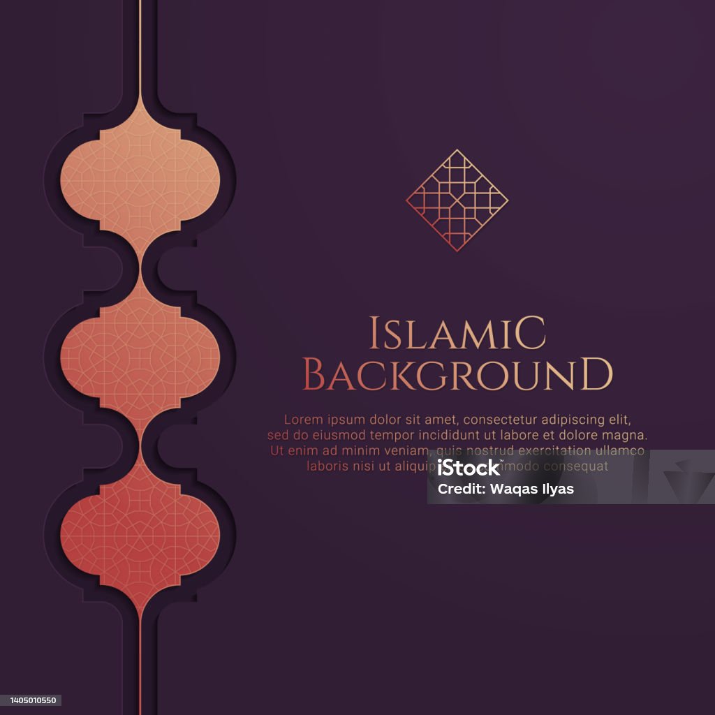 Arab Style Background Islamic Arabic Background With Ornamental Geometric Pattern And Copy ...